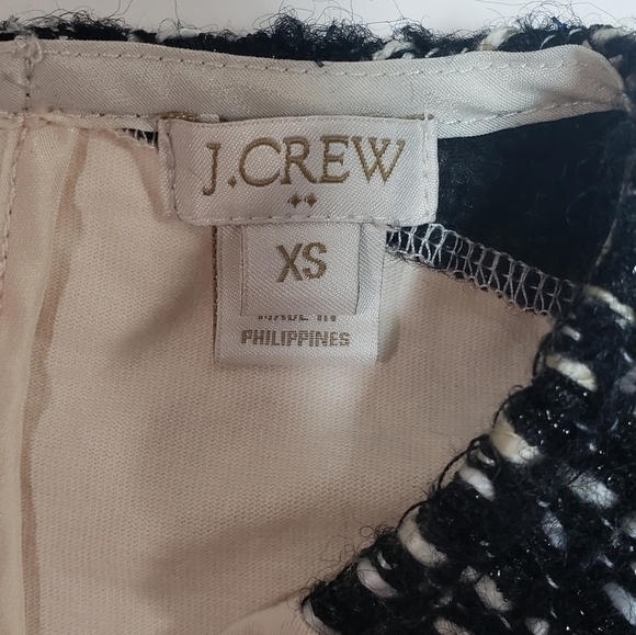 J Crew Cream & Black Wool Sleeved Blouse - Picture 4 of 5